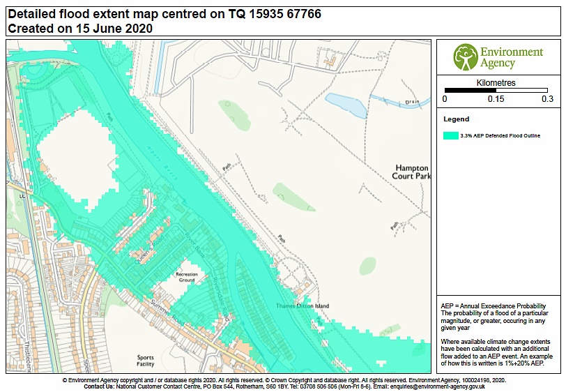 Detailed flood extent map