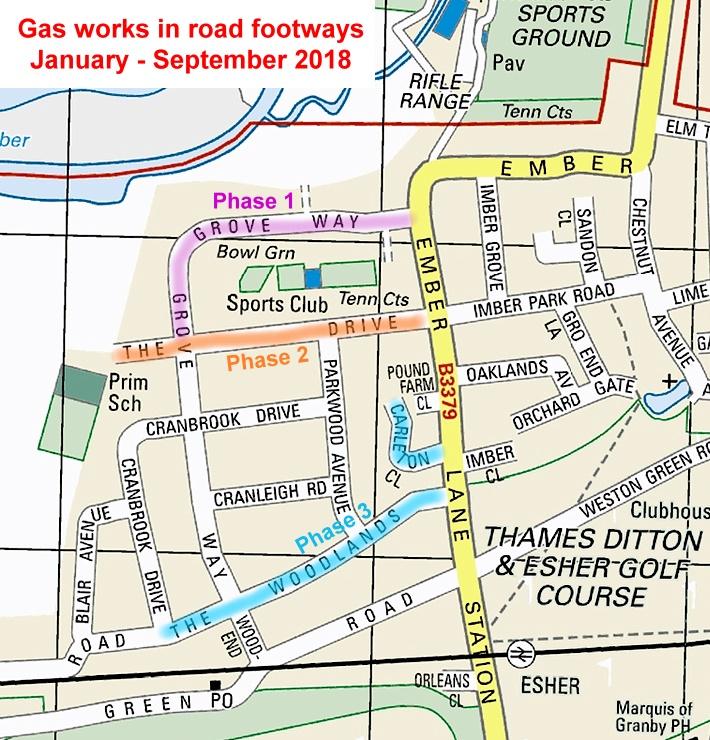 Gas works map Esher WG