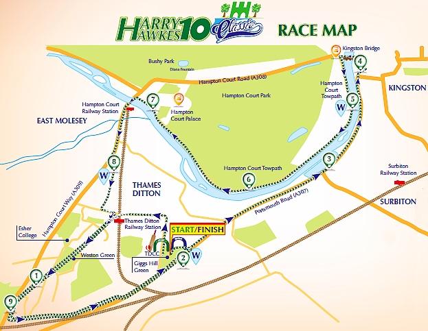 Harry Hawkes 10 route map